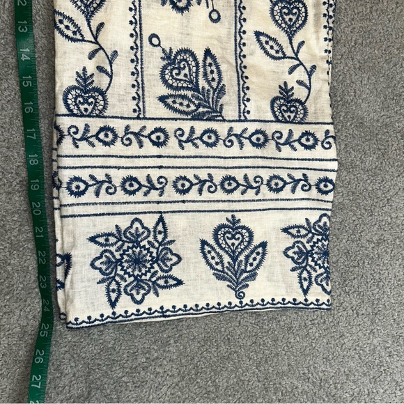 House of Harlow 1960 Cream and Blue Wide Leg pants - Picture 3 of 8